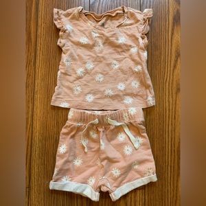 Pink floral baby girl summer set Little and Co by Lauren Conrad size 3 months